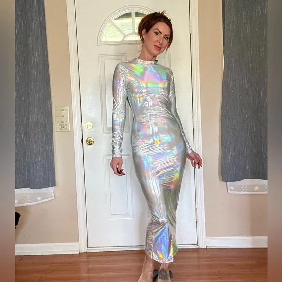 Holographic Long Sleeve Dress Akira NWT - Picture 5 of 8